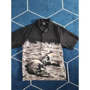 Rock House Road House Skull Mens Button Up M
